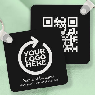 Porte-clés Logo et code QR Entreprise personnalisée