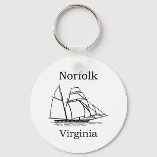 Porte-clés Logo grand de bateaux de la Norfolk la Virginie