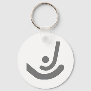 Porte-clés Logo gris de bâtons et de boule d'hockey de champ