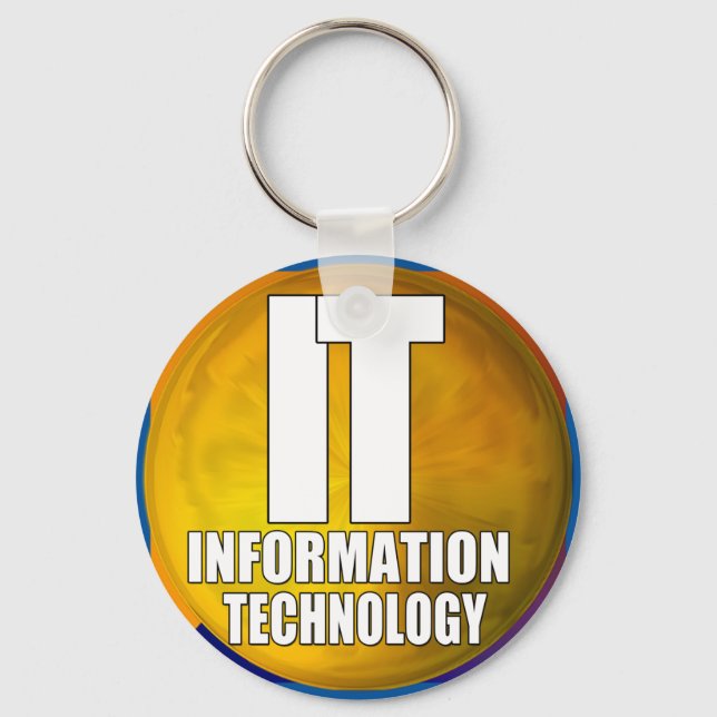 PORTE-CLÉS LOGO INFORMATIQUE - TECHNOLOGIE DE L'INFORMATION (Recto)