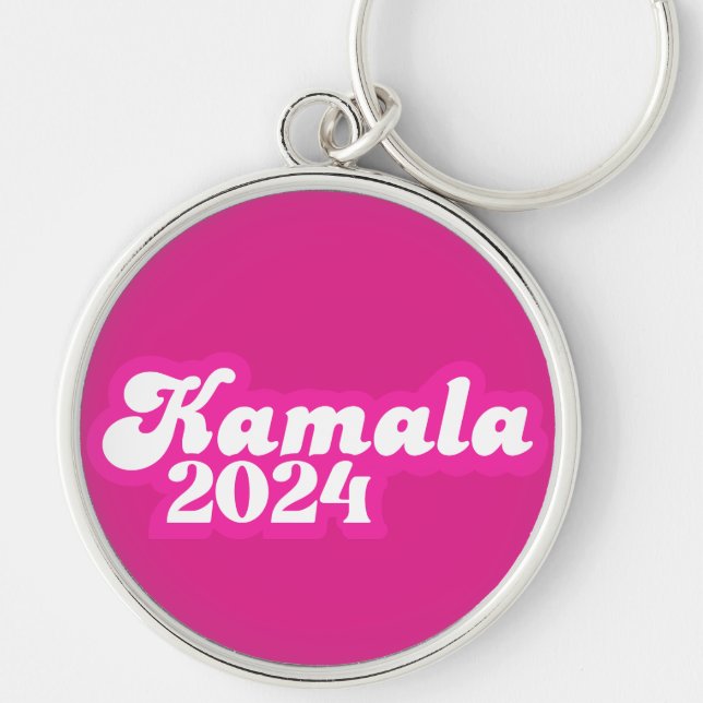 Porte-clés Logo Kamala Harris girly Pink 2024 (Devant)