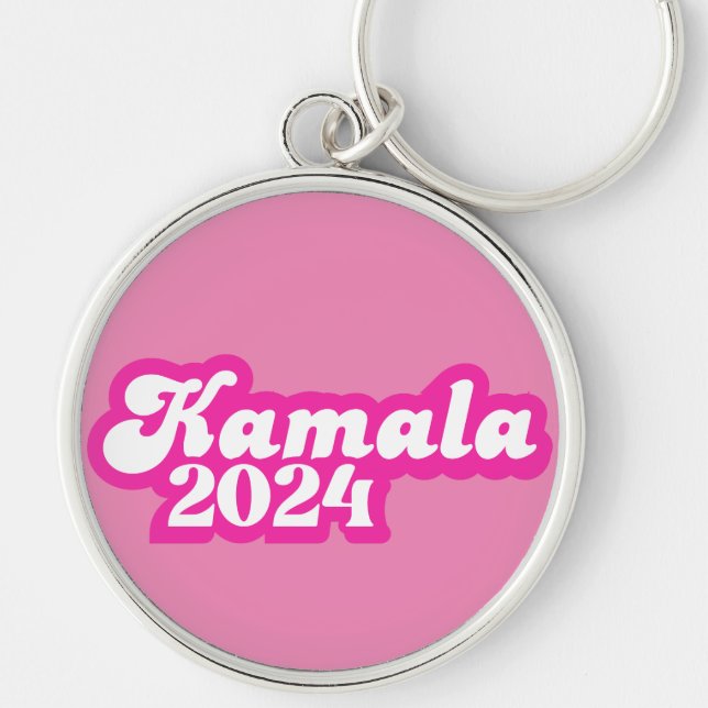 Porte-clés Logo Kamala Harris girly Pink 2024 (Devant)