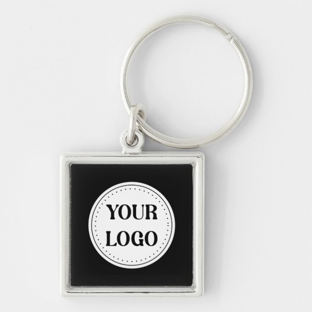 Porte-clés Logo Marque Noire | Entreprise Commerciale Société (Devant)