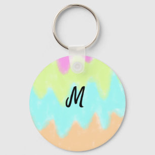 Porte-clés logo monogramme minimaliste simple personnalisé po