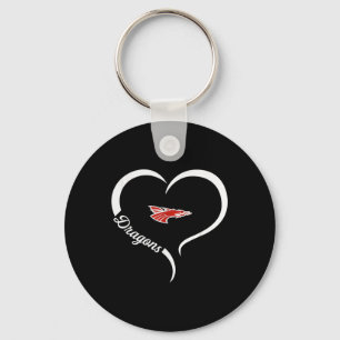 Porte-clés Logo New Palestine Dragons Demi-Coeur Slogan Hs