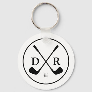 Porte-clés Logo noir minimaliste et Lecteur de golf Monogram
