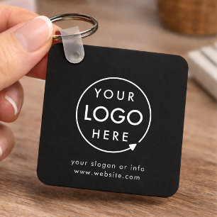 Porte-clés Logo Noir   Minimaliste Promotionnel d'Entreprise