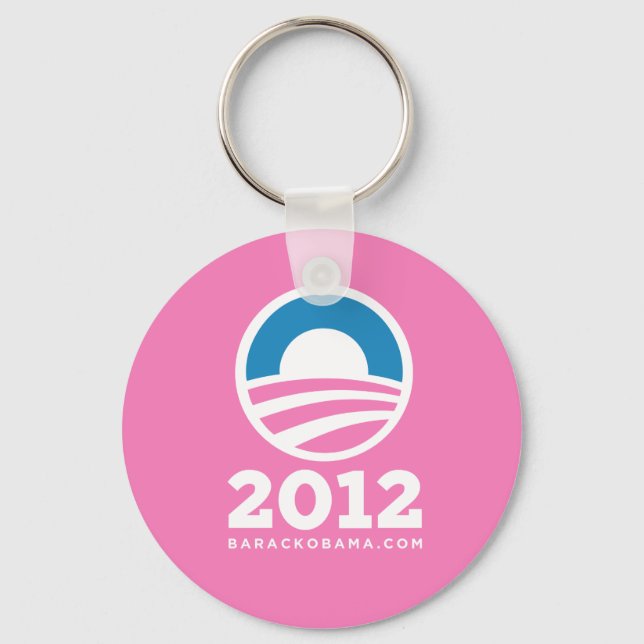 Porte-clés Logo "O" de Barack Obama 2012 (rose) (Recto)