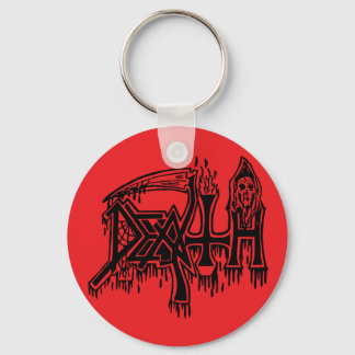 Porte-clés Logo Old School noir sur le bouton rouge