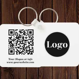 Porte-clés Logo personnalisé Code QR et texte recto-verso
