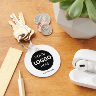 Porte-clés Logo personnalisé et code QR sur Black Company Bus