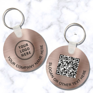 Porte-clés Logo personnalisé QR Code Promotionnels Rose Gold