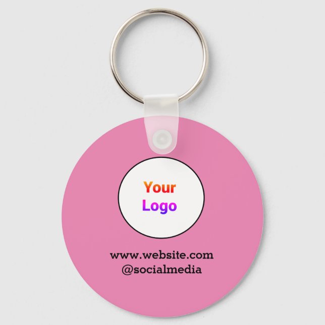 Porte-clés Logo personnalisé simple et élégant ici société c (Recto)