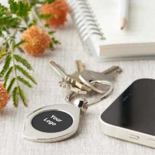 Porte-clés Logo personnalisé simple et élégant ici société cl