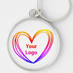 Porte-clés Logo personnalisé simple et élégant ici société cl