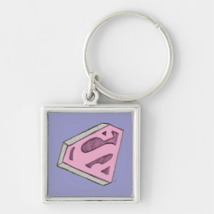 Porte-clés Logo Pink Croquetée Supergirl