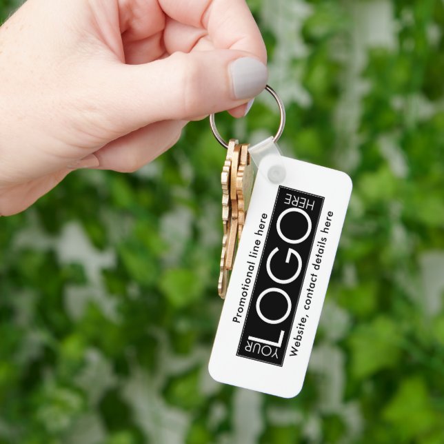 Porte-clés Logo Professionnel Entreprise Texte Promo Cadeaux  (main)