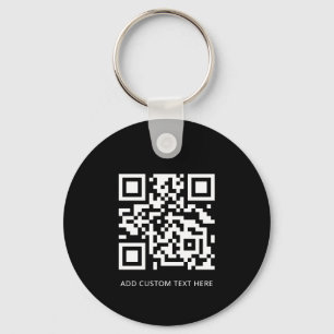 Porte-clés Logo professionnel moderne entreprise QR Code noir