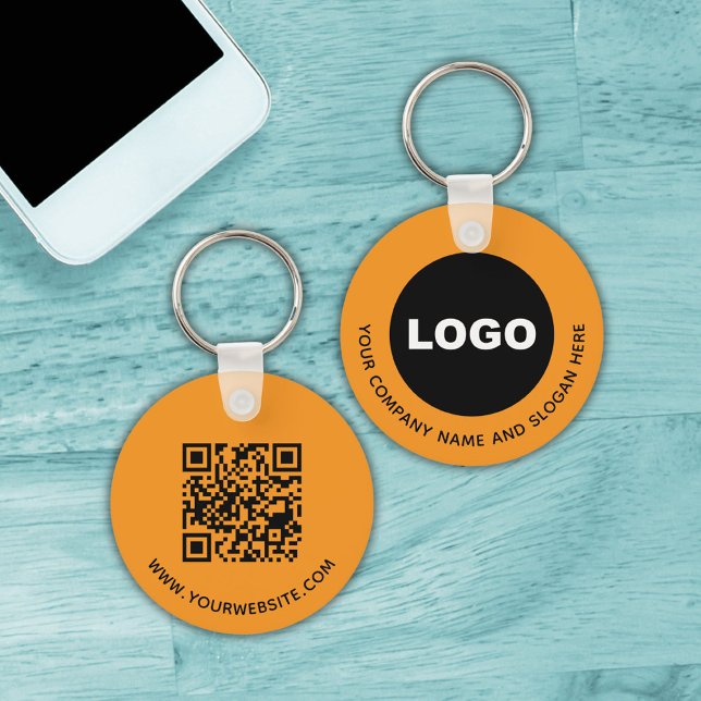 Porte-clés Logo promotionnel d'Orange Business Company Code Q (Orange Business Company Promotional Logo QR Code Keychain)