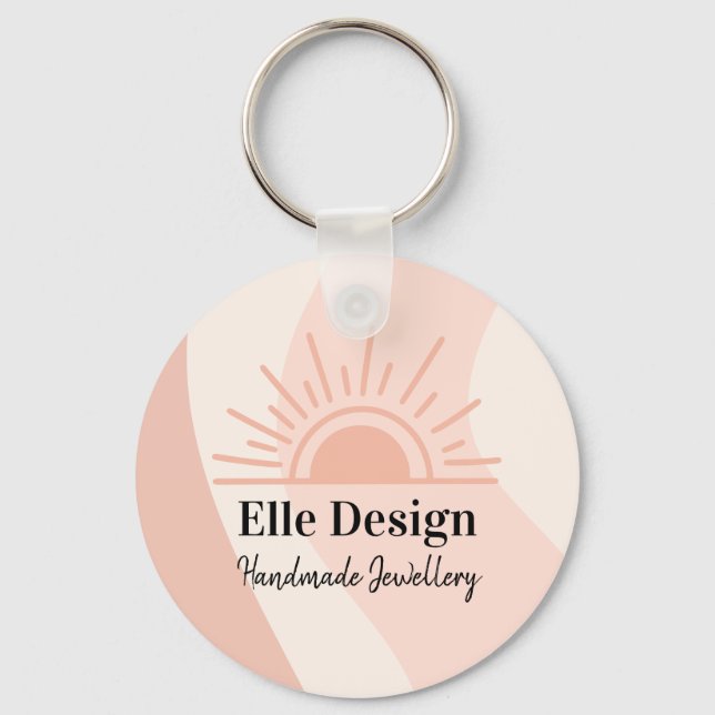 Porte-clés Logo promotionnel Feminine Blush Pink Custom Boho (Recto)