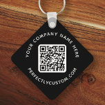 Porte-clés Logo, QR code and custom text double sided black<br><div class="desc">Double sided keychain with your custom logo,  QR code and custom text on a black or custom color background. Change fonts and font colors,  move and resize elements with the design tool.</div>