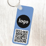 Porte-clés Logo QR Code Bleu Entreprise Marque promotionnelle<br><div class="desc">Ajoutez votre propre logo et votre code QR à ce design professionnel minimaliste saisissant. Idéal pour l'image de marque du personnel et des employés,  ou comme produit promotionnel pour vos employés,  clients et clients. Un cadeau idéal lors d'un lancement,  d'un salon professionnel ou d'un événement d'entreprise.</div>