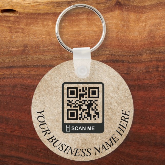 Porte-clés Logo QR Code promotionnel Gold Parties scintillant (Recto)
