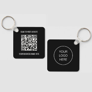 Porte-clés Logo QR Code promotionnel Porte - clé noir