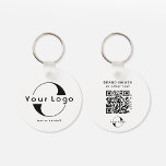 Porte-clés Logo recto verso et code QR sur Clean Company Busi<br><div class="desc">Porte - clés Logo personnalisés légers et imperméables avec un design simple et minimal. Ajoutez votre URL pour créer du code QR,  un logo et du texte.</div>