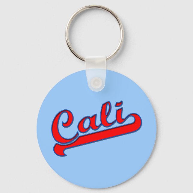 Porte-clés Logo Red Cali California sur Blue (Recto)
