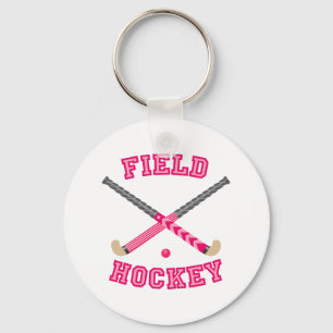 Porte-clés Logo rose d'hockey de champ