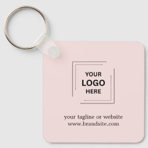 Porte-clés Logo Rose Pâle Branding Entreprise Design Moderne