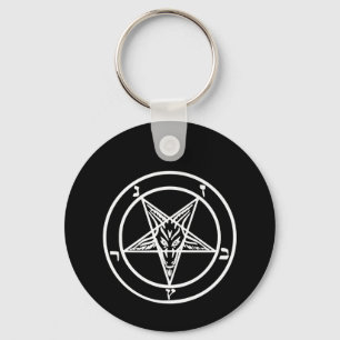 Porte-clés Logo satanique de la chèvre de Pentagram inversé