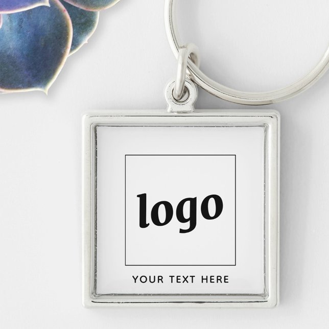 Porte-clés Logo Simple Avec Entreprise Texte (Logo custom text business promotional keyring)