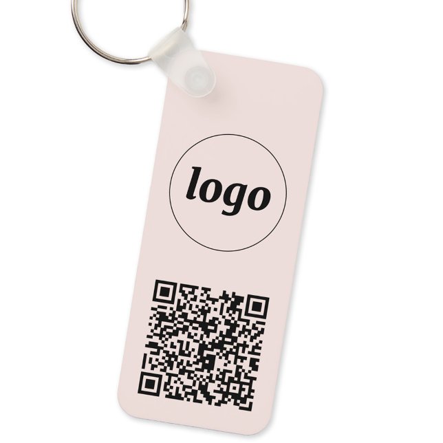 Porte-clés Logo simple QR Code Entreprise (Logo QR code business promotional keychain keyring)