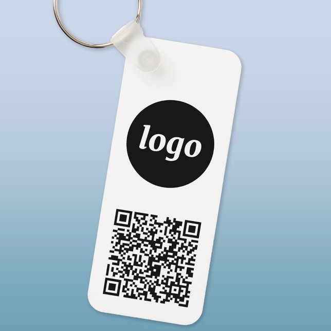 Porte-clés Logo simple QR Code Entreprise (Logo QR code business promotional keychain keyring)
