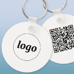 Porte-clés Logo simple QR Code Entreprise Promotionnel<br><div class="desc">Ajoutez votre propre logo et votre code QR à ce design professionnel minimaliste saisissant. Idéal pour l'image de marque des employés ou comme produit promotionnel pour vos employés,  clients et clients. Idéal pour les événements d'entreprise et les foires commerciales giveaway merch.</div>
