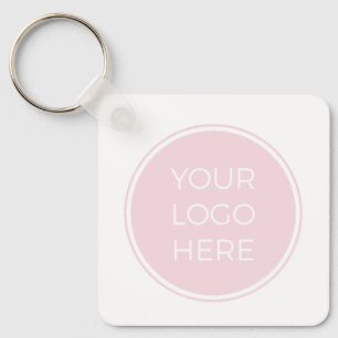 Porte-clés Logo simple rose pâle Code QR
