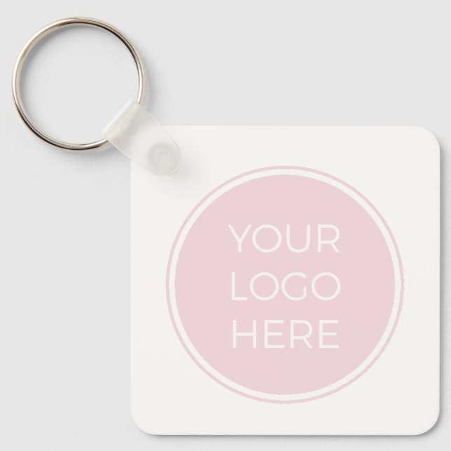 Porte-clés Logo simple rose pâle Code QR (Recto)