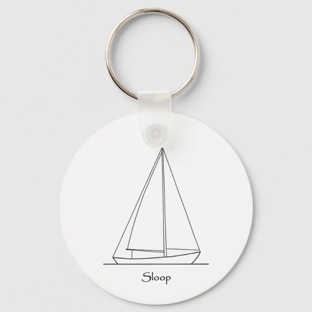 Porte-clés Logo Sloop Sailboat (plan de navigation) (Recto)