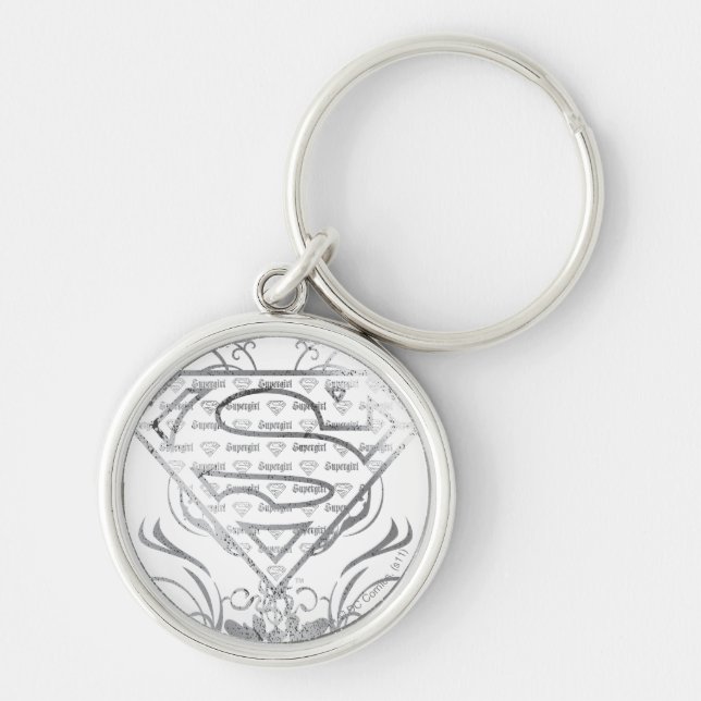 Porte-clés Logo super fille Fancy Silver (Devant)