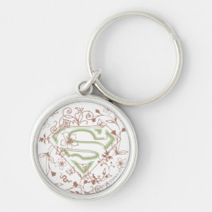 Porte-clés Logo Supergirl Green Floral