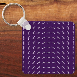 Porte-clés Logo Unique ou Motif d'Image Téléchargée Violet