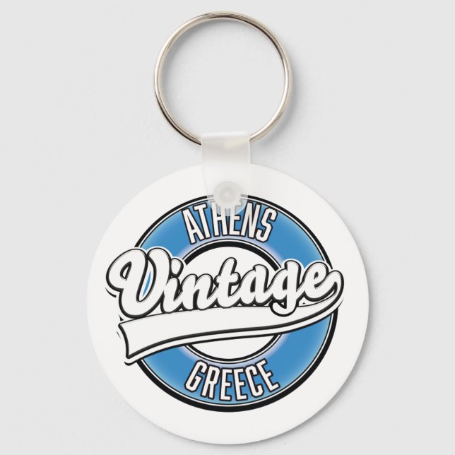 Porte-clés Logo vintage d'Athènes Grèce (Recto)