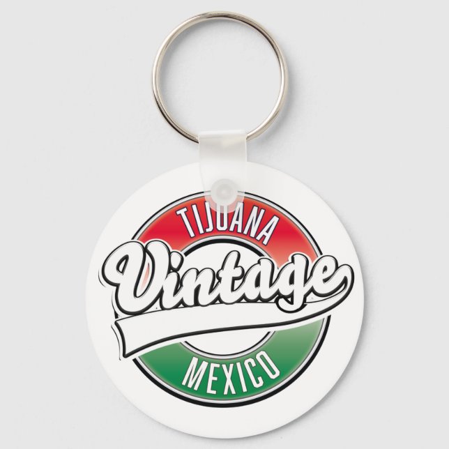 Porte-clés Logo vintage de Tijuana au Mexique. (Recto)