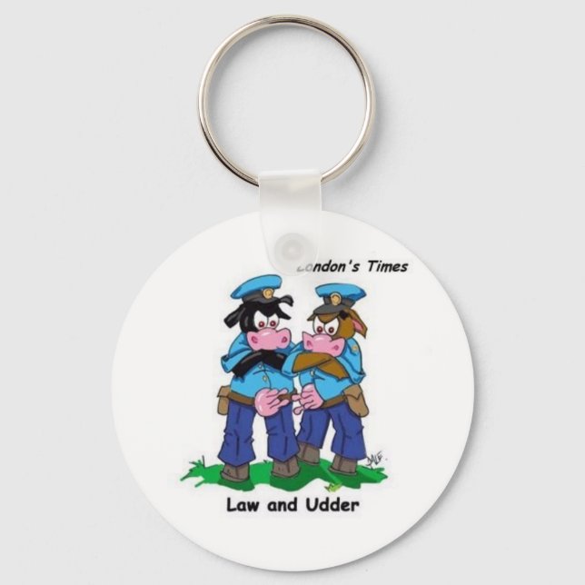 Porte-clés Loi & Drôle de Vache Cartoon Cadeaux, Objets de Co (Recto)