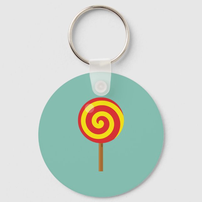 Porte-clés Lollipop rouge spirale (Recto)