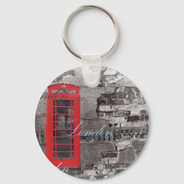 Porte-clés London Traveller Scripts Red Telephone Booth (Recto)