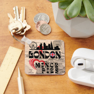 Porte-clés Londres aime Mince Pies Cityscape