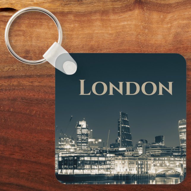 Porte-clés Londres Skyline Panorama Urbain Souvenir Cadeau (Recto)